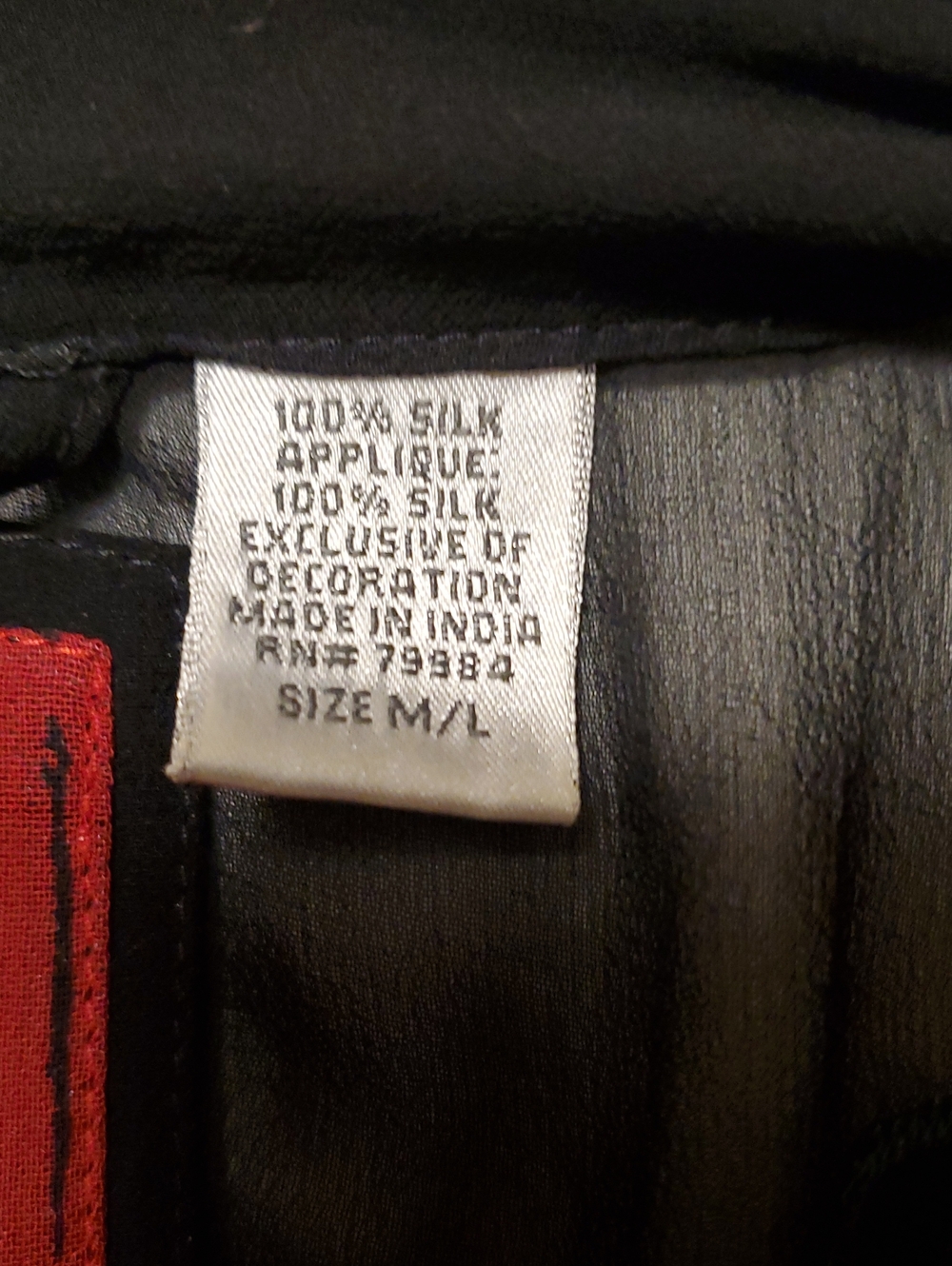 Rare Mito Chicos 100% Black Silk Kimono Robe Embroidered Applique Dramatic M/L - Picture 4 of 5